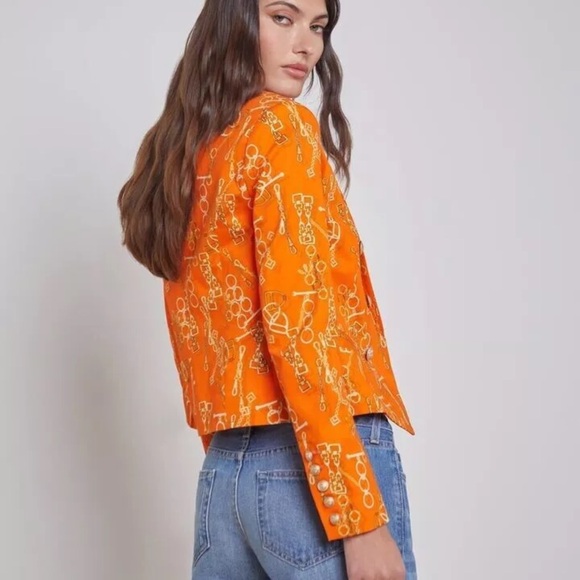 L'AGENCE Brooke Blazer Horse Bit Buckle Carrot Jacket NWT - Picture 3 of 9